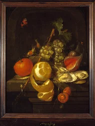 Nature morte avec fruits et huîtres, milieu des années 1650
