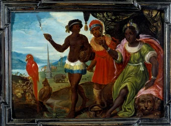 Les quatre parties du monde : Afrique. Peinture de Cornelis De Baellieur (1607-1671), école flamande