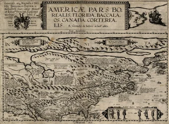 Americae pars borealis, Floride, Baccalaos, Canada, Corterealis