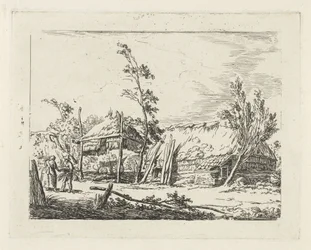 Ferme avec meule de foin