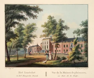 Het Lustslot in het Haagsche Bosch. Vue de la Maison de plaisance, au Bois de la Haije, 1825