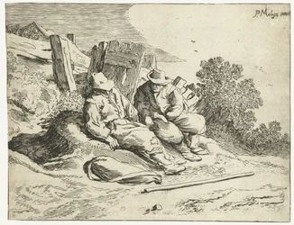 Paysans au bord de la route