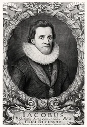 Portrait de Jacques Ier, roi de Grande-Bretagne, gravé par R.White, 1669