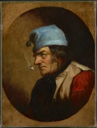 Habitant avec tuque bleue et pipe, vers 1855