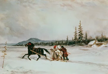 Habitants en traîneau, c.1855