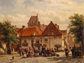 Vue du marché aux poissons, Harderwijck