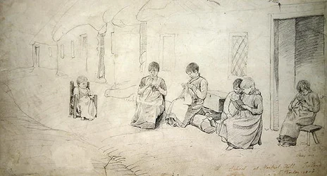 Enfants devant leur école à Market Hill, Irlande