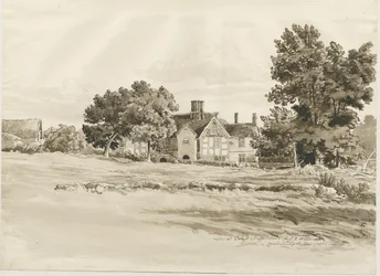 Oaken - Ferme : dessin au lavis sépia, 5 août 1820