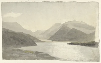 Lumière du soleil sur un lac près de Snowdon, Llanberis, Nord du Pays de Galles