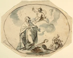 Évêque saint adorant l