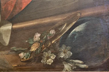 Église SS Salvatore, intérieur, autel du Rosaire, Notre-Dame du Rosaire, toile de Corrado Giaquinto (1703-1766), détail, Poggiardo, Lecce, Pouilles (photo)