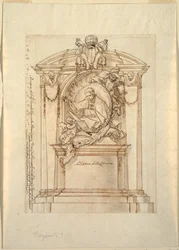 Dessin, projet de monument, vers 1750