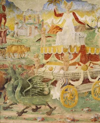 Char de Cérès tiré par des dragons, (détail)