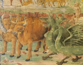 Dragons et images de la vie rurale, (détail)