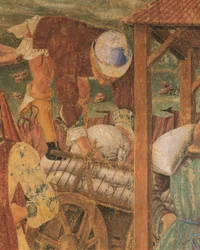 Marchand au travail, (détail)