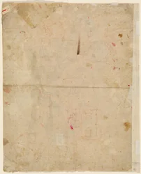 La tête de Saint Georges et plans architecturaux (verso)