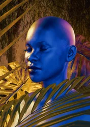 Portrait bleu exotique