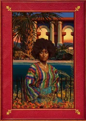 Une femme rayonnante : coucher de soleil tropical