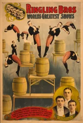 Ringling Bros, les plus grands spectacles du monde Raschetta frères, voltigeurs acrobatiques merveilleux, c. 1900