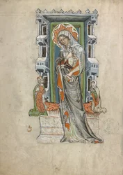 Sainte Hedwige de Silésie avec le duc Louis de Legnica et Brieg et la duchesse Agnès, 1353