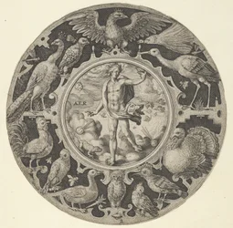 Aer dans une bordure décorative avec des oiseaux, d