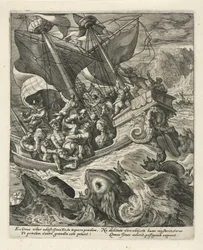 Jonas jeté par-dessus bord par les marins