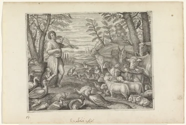 Orphée enchante les animaux avec sa musique