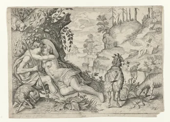 Polyphème surprend Acis et Galatée