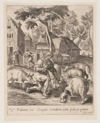 Le fils qui nourrit les porcs, tiré de la parabole du fils prodigue