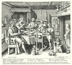 La prière avant le repas (gravure)