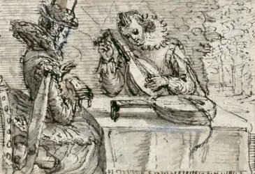 Jeune homme jouant du luth