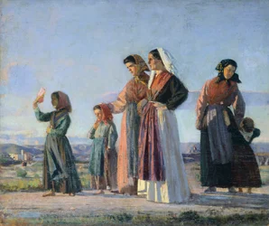 Retour de la messe, vers 1865, par Cristiano Banti (1824-1904)