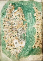 Carte de Khios et du continent adjacent, vers 1420