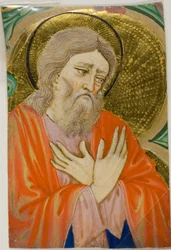 Saint dans une initiale historiée d