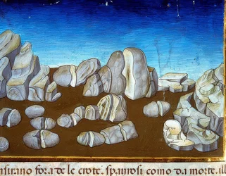 La fin du monde : un tremblement de terre détruira le monde (c.148v). 1476