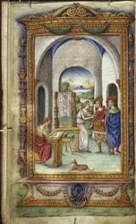 Pénélope écrivant, Télémaque et Laërte Illustration pour Les Héroïdes d