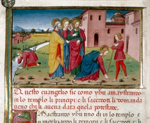 Jésus rend la vue à un aveugle de naissance Miniature de Cristoforo De Predis