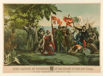 Premier débarquement de Colomb sur les rives du Nouveau Monde