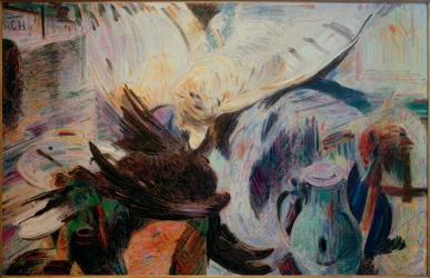 Grande nature morte avec des oiseaux exotiques morts