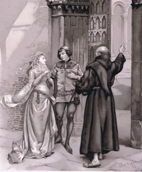 Entrée du Frère Laurent et de Roméo, illustration de Roméo et Juliette