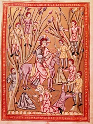 Entrée triomphale de Jésus à Jérusalem (miniature, ca. 1085)