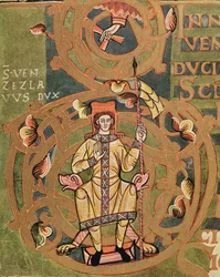 Ms XIV A 13-1 St. Venceslas (907-929) du Codex Vysehrad, vers 1085