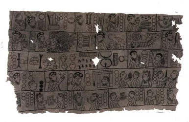 Calendrier chrétien dans le style hiéroglyphique aztèque