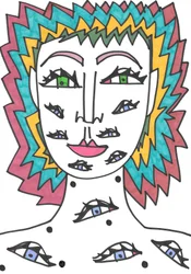Yeux (feutre sur papier)