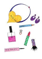 Bijoux et maquillage, 2017 (feutre sur papier)