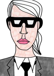 Karl Lagerfeld (feutre sur papier)