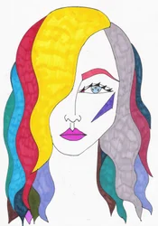 Cheveux arc-en-ciel, 2017 (feutre sur papier)