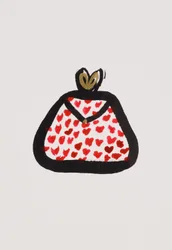 Red Spotty Purse, 2017 (encre de Chine rouge et noire avec feutre doré sur papier)