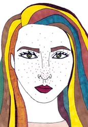 Autoportrait (technique mixte)