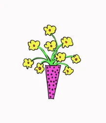 Vase de fleurs (stylo sur papier et Photoshop)
